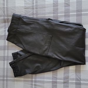 Spanx faux leather joggers